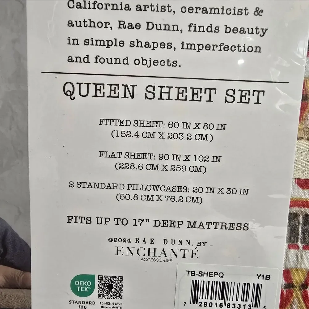 Rae Dunn Christmas Nutcracker Queen size Sheet Set